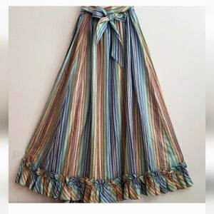 Striped Satin Maxi Skirt